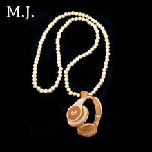 В стиле «хип-хоп» деревянная гарнитура кулон ожерелье для мужчин рок Стиль деревянные бусины длинной цепи наушники ожерелье для женщин женские ювелирные изделия вечерние подарок 2024 - купить недорого