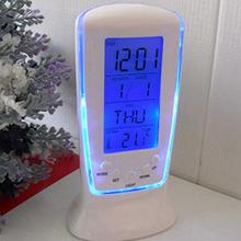 Цифровой Календарь Температура светодиодный цифровой будильник с синей светильник кой электронный календарь термометр светодиодный часы с временем 2024 - купить недорого