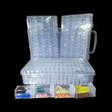 Caja contenedor de 64 compartimentos para pintura de diamantes, herramientas de bordado de mosaico, cuentas de plástico transparente, almacenamiento de brocas 2024 - compra barato