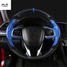 1Lot Hand Sewing Carbon Fiber Leather Steering Wheel Decoration Cover for 2016-2018 HONDA CIVIC 10 th MK10 2024 - buy cheap