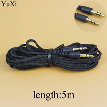 Yuxi cabo aux macho de 5 m 3.5mm para fone de ouvido 3.5mm, cabo auxiliar de áudio estéreo para fone de ouvido iphone mp3 2024 - compre barato