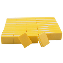 Mini lixas de unha descartáveis, 50 peças, ferramentas de arte de unha artificial, papel de lixa amarelo, removedor de cutícula, bloco de 100/180, lixa 2024 - compre barato