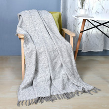 Manta cálida de invierno para adultos y niños, mantas de hilo con borde de borla de acrílico gris para sofá, cama y coche, 130x170cm, mantas grandes para el hogar 2024 - compra barato