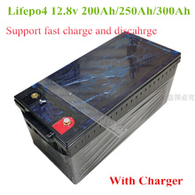 Lifepo4 12v 200ah bateria 12.8v 12v 300ah 250ah para 2500 watts interver rv vento solar luz de rua lâmpada energia + 20a carregador 2024 - compre barato