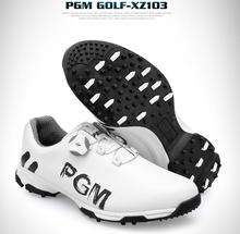 Обувь для гольфа PGM Мужская водонепроницаемая обувь двойная Лакированная обувь вращающиеся шнурки нескользящая подошва 2024 - купить недорого