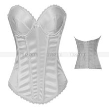 White Underwire Corset Top Hook & Eye Overbust Basque Sexy Lingerie S M L XL 2XL 2024 - buy cheap