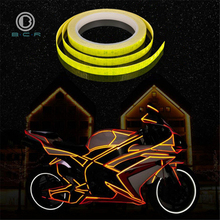 Adesivo fluorescente de bicicleta mtb, adesivo refletor colorido de bicicleta, aro da roda de ciclismo, decalque de 8m de comprimento, adesivos refletivos 2024 - compre barato