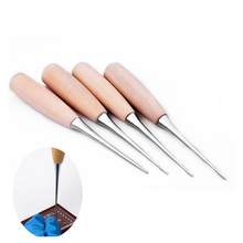 Solid wood awl  Leather Sewing Shoes Wood Handle Tool Awl Hand Stitching Taper Leather craft Needle Tool Kit Craft 2024 - buy cheap