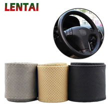 OVERE 1Set Car steering wheel cover Leather Hand stitching For Toyota c-hr Kia sportage Peugeot 3008 Honda civic Hyundai tucson 2024 - buy cheap