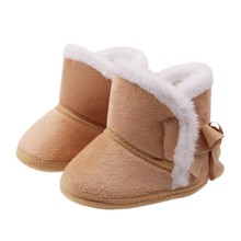 Sapatos de inverno para bebês, sapatos quentes de pele falsa para meninos e meninas, bota de couro para bebês infantis 2024 - compre barato