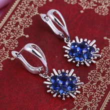 MINHIN Luxury Zircon Dangle Earrgings for Women Silver Color Fashion Crystal Stone Cubic Zirconia Jewelry 2024 - buy cheap