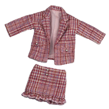 Elegant Woolen Plaid Coat and Short Dress Suit Light Red for 1/6 BJD Doll Dress Up Accessories 2024 - buy cheap