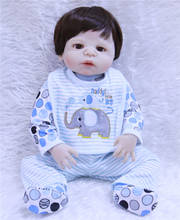 NPK male silicone dolls 55cm reaborn baby Realistic boy Doll Reborn 22 Inch Full Vinyl Boneca BeBe alive Reborn Doll For Girls 2024 - buy cheap