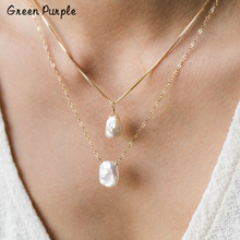 Set of 2 Natural Freshwater Pearl Necklace Handmade Pendants Jewelry Chocker Collier Femme Bohemian Kolye Women Necklace 2024 - compre barato