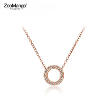 ZooMango Trendy OL Style Circle Choker Necklaces Mosaic Rhinestone Gold Color Stainless Steel Necklace Jewelry For Women ZN18024 2024 - buy cheap