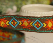 ZAKKA  fashion accessories DIY handmade embroidery lace ethnic woven polyester jacquard ribbon 2.3cm 22yards / lot 2024 - buy cheap
