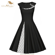 SISHION Women Plus Size Vintage Dress 50s 60s Retro Dot Patchwork QY0200 Swing Summer Party Dresses Elegant Vestidos Casual 2024 - buy cheap