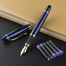 JINHAO X450 luxury Business Writing Cute pens gift Bue 0.5 mm Nib Ink pen metal Fountain Pen Without Pencil Box 2024 - buy cheap