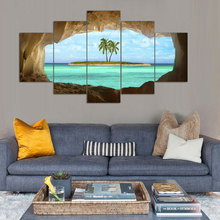 5 Pcs Azure Ocean Island Palm Tree Coconut Tree Seascape Home Wall Decor Canvas Picture Art HD Print Painting On Canvas Artworks 2024 - buy cheap