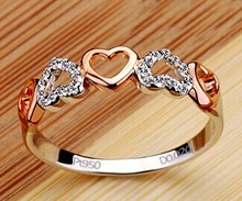 Женское кольцо в форме сердца, красивый с бриллиантами, из серебра 925 пробы 2024 - купить недорого