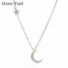 Uini-Tail 2019 new listing 925 sterling silver Korean version of the simple cool wind moon stars month micro-inlaid necklace 2024 - buy cheap