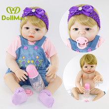 Кукла DollMai, настоящая силиконовая кукла Reborn Baby Menina Alive reborn, кукла для малышей 23 '', Детские Bonecas, подарок для девочек, Bebes Reborn 2024 - купить недорого