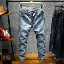 Новые поступления джинсы для женщин для мужчин стрейч Байкер рваные брюки девочек синий шнурок Slim Fit зауженные рваные 2024 - купить недорого