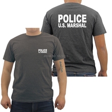 Новинка 2018, модная Повседневная Мужская хлопковая футболка, полиция США Футболка маршала классные футболки Топы Harajuku уличная одежда 2024 - купить недорого