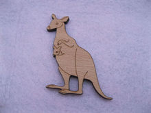 Australia Kangaroo with a baby kids unique shape designs wood brooches pin 2024 - buy cheap