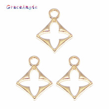 Drop Shipping Jewelry 20PCS Gold Alloy Rhombus Pendant For Earrings Necklace Bracelet Bangle Hanger Charms Metal DIY Accessories 2024 - buy cheap