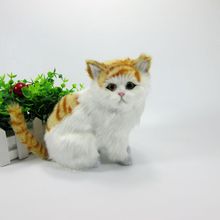 Juguete de gato de simulación creativo de polietileno y rayas de pieles y muñeco de gato blanco de regalo alrededor de 18x13x11cm 2494 2024 - compra barato