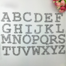 1PC Rhinestone English Alphabet Letter applique Silver Embroidered Iron On Patch For Clothing Badge Paste For Clothes Bag shoes 2024 - buy cheap