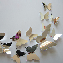 3D extraíble PVC Estilo mariposa pegatinas de pared decoración del hogar diy espejo pegatinas de pared póster adhesivo para la decoración de la sala de estar 2024 - compra barato