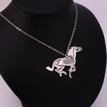 Hzew-collar con colgante de esqueleto de caballo, collares de caballo, regalo veterinario 2024 - compra barato