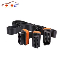 Cable divisor plano ultradelgado como fideos OBD2 para ELM327, Conector de extensión de codo divisor de 16 pines macho a hembra Dual Y, 1M 2024 - compra barato