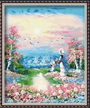 Mahuaf-x213 enmarcado pintura al óleo abstracto by números 40x50 cm flores floración temporada cuadros lienzos decorativos Para sala de estar 2024 - compra barato