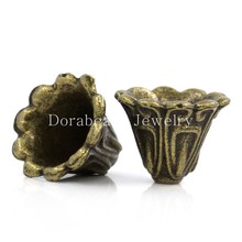 Lovely Bead Caps Flower Antique Bronze (Fits 14mm-20mm Beads) 15x12mm,Hole:Approx 2mm,30PCs (B24602) 2024 - buy cheap