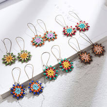 Fashion Charm Vintage Bohemian Resin Beads Earrings for Women Hanging Jewelry Hollow Flower Pendant Dangle Drop Earrings 2018 2024 - buy cheap