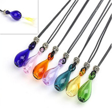 New Arrival Diffuser Perfume Refillable Coloured handmade Essential Oil Bottle Pendant Necklace 2024 - buy cheap