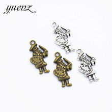 Yucozinhar 8 peças pingentes antigos de soldado, prateados, para pulseiras, colar de jóias, 27*27mm i192 2024 - compre barato