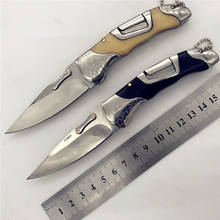 Складной нож 440C из нержавеющей стали, утолщенная ручка, ножи для защиты охотничий нож выживания Karambit высокого качества 2024 - купить недорого