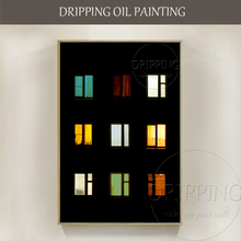 Rompecabezas pintado a mano de alta calidad, paisaje especial, ventanas nocturnas, pintura al óleo, ventanas abstractas, pintura al óleo para Decoración 2024 - compra barato