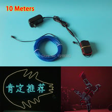 New 10Color Choice 10M length 3.2mm diameter LED Strip neon wire El Wire With 100V-220V Flashing Inverter For Home decoration 2024 - buy cheap