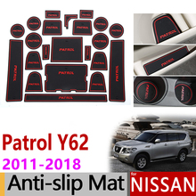 Anti-Slip Gate Slot Pad Rubber Cup Mat for Nissan Patrol Y62 2011 2012 2013 2014 2015 2016 2017 2018 Armada Accessories Stickers 2024 - buy cheap