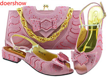 Комплект розовых туфель и сумочек doershow, африканские комплекты, Итальянская обувь с подходящими сумками, женская обувь и сумка высокого качества, подходящие к стилю! 2024 - купить недорого