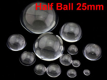 10 Transparent Flatback Glass Half Sphere Ball Cabochon 25mm 2024 - buy cheap