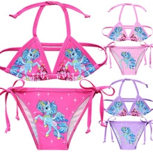 New 2019 Girls Swimsuit 3-12 Years Unicorn Kids Swimwear Two Piece Children's Swimwear Beachwear Bikini Set G48-8077 2024 - buy cheap
