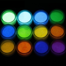 12 cores fluorescente super brilhante brilho-no-escuro pó pigmento diy jóias transporte da gota 2024 - compre barato