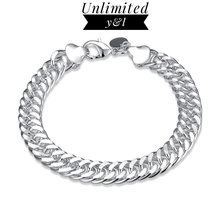 10MM cadenas laterales pulseras de cadena de eslabones pulseras clásicas plata accesorios de joyería de moda para mujeres y hombres regalos 2024 - compra barato
