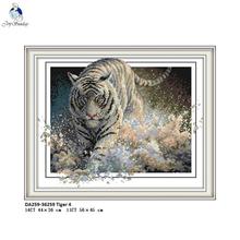 Joy Sunday the Tiger Needlework Print Canvas Cross Stitch kits Aida 14ct 11ct Embroidery Handmade Fabric Needle Cotton Thread 2024 - buy cheap